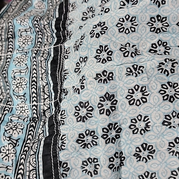 New Nwt Cino Floral Stripe Print Cotton Top Crinkle - Picture 7 of 9